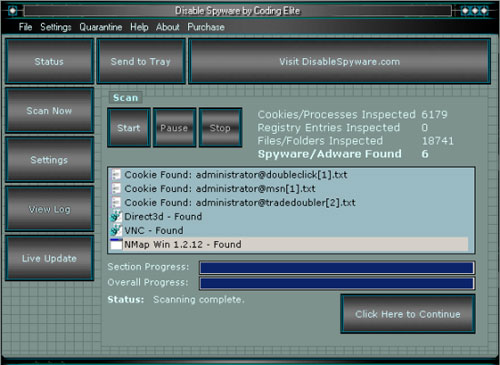 DisableSpyware screenshoot