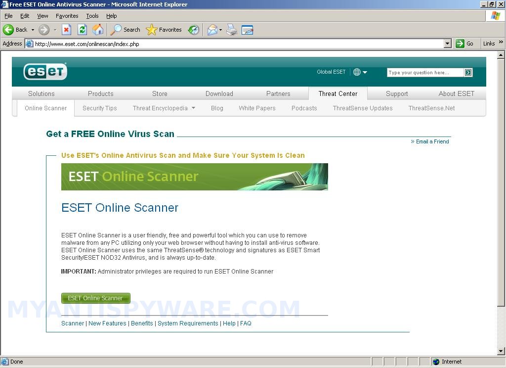 How to use ESET Online Scanner