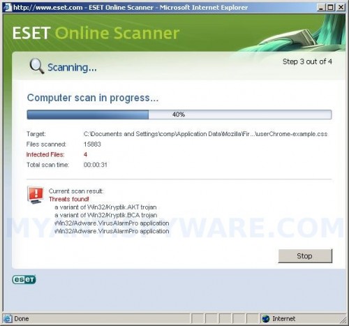 Eset online scanner