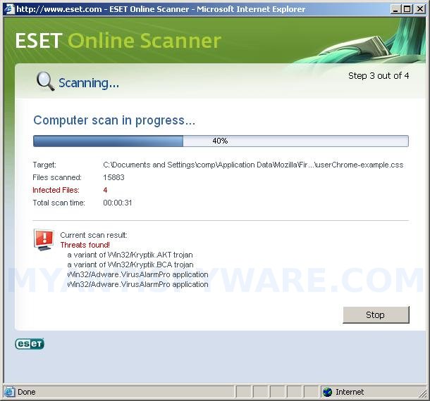 to use ESET Online Scanner