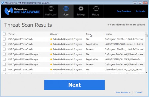 MalwareBytes detects TermCoach