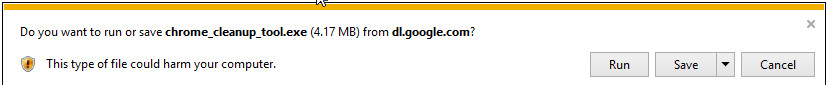 download and run chrome cleanup tool with Internet Explorer