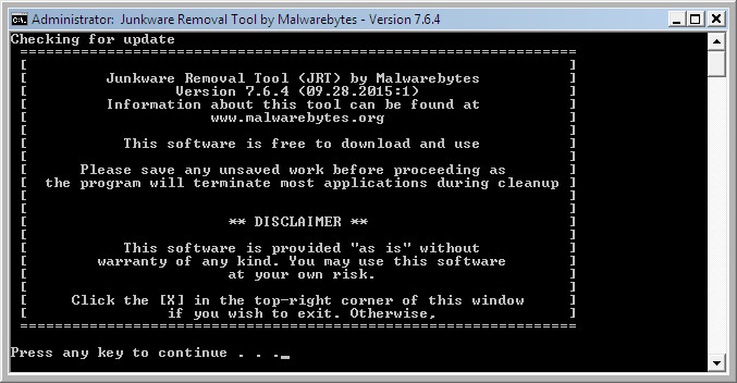 jrt - Junkware Removal Tool