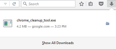 open chrome cleanup tool with firefox