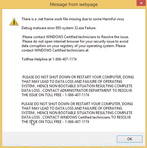 Internet----scan Debug malware error prompt