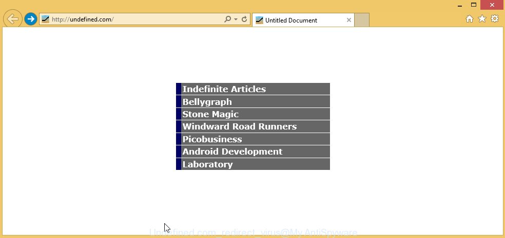 Undefined.com redirect virus