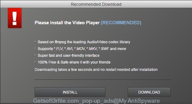 Getsoft3rfile.com pop-up ads