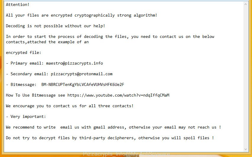 Pizzacrypts Info - how to decrypt files
