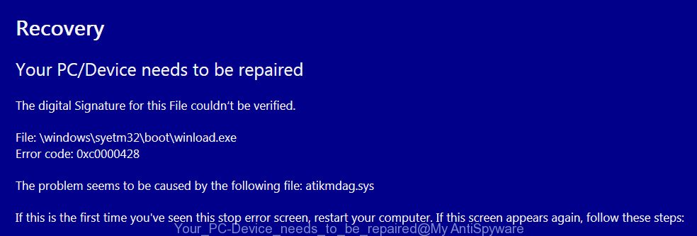 Your Pc Device Needs To Be Repaired Virus Removal Instructions