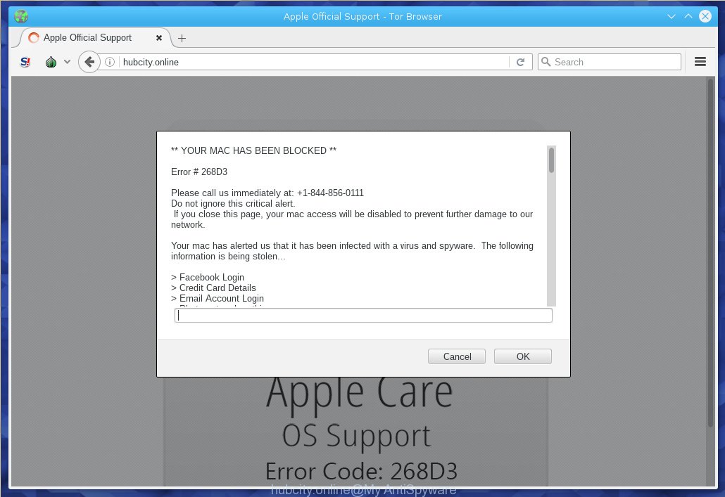 http://hubcity.online/ - fake Apple Official Support