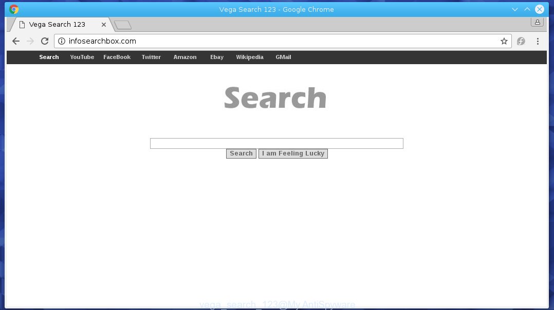 Vega Search 123 replaces a browser startpage
