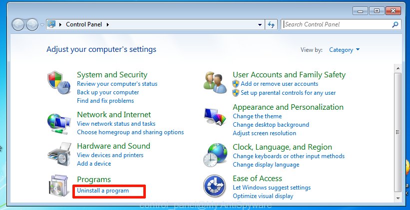  panneau de configuration de Windows 7 