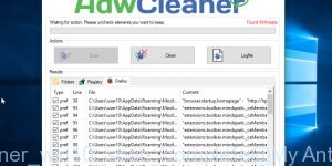 adwcleaner scan results