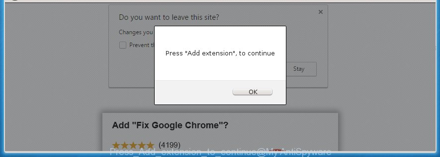 Press Add extension to continue