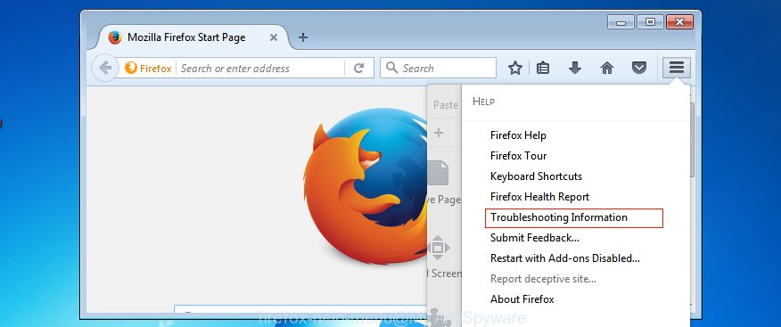 Mozilla Firefox help menu