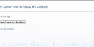 Internet Explorer cannot display the webpage