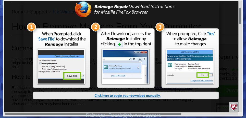 Reimage Repair pop-up