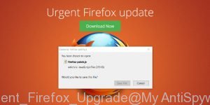 Urgent Firefox Upgrade pop-up
