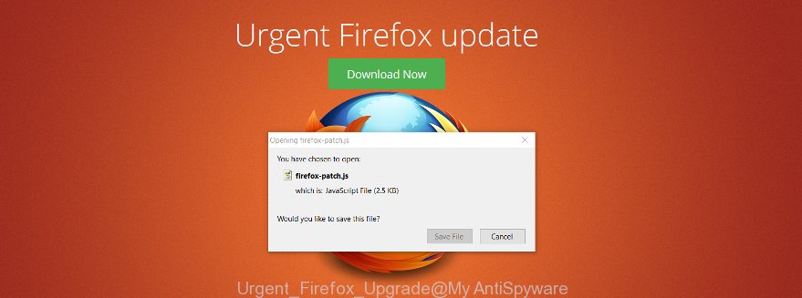 Urgent Firefox Upgrade pop-up
