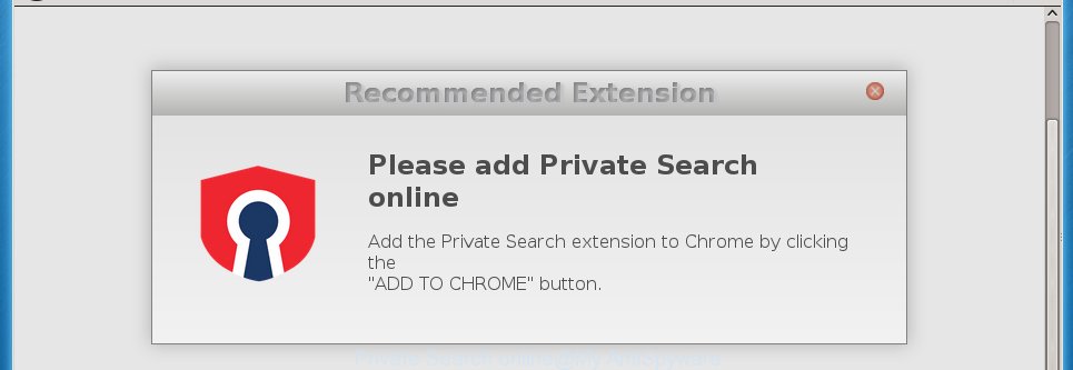 Private Search online pop-up