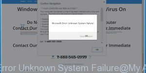 Microsoft Error Unknown System Failure