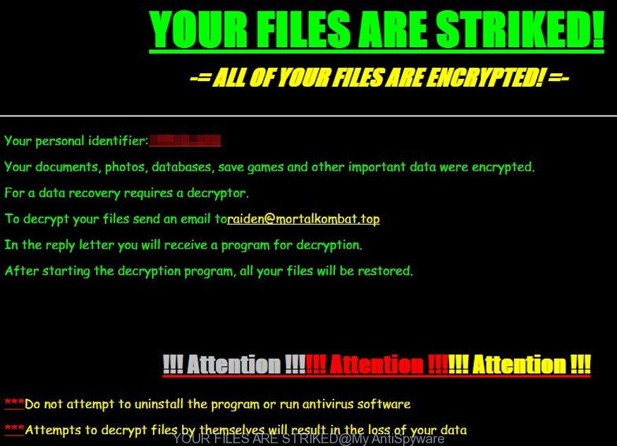 YOUR FILES ARE STRIKED