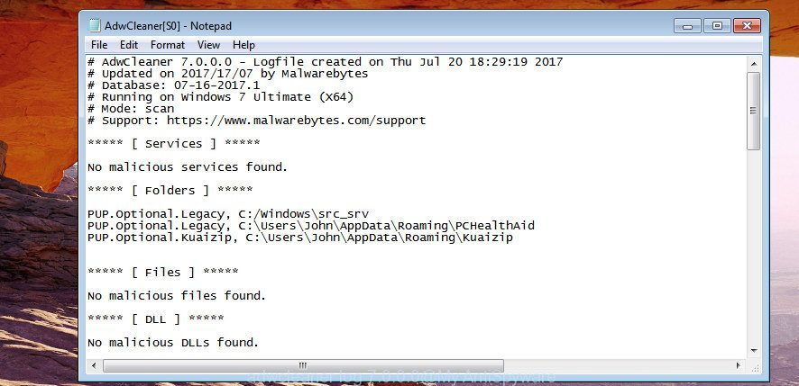 adwcleaner log