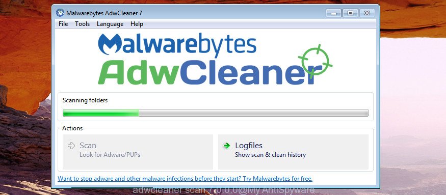 adwcleaner detect ad-supported software that cause intrusive Vudu Search pop up advertisements to appear