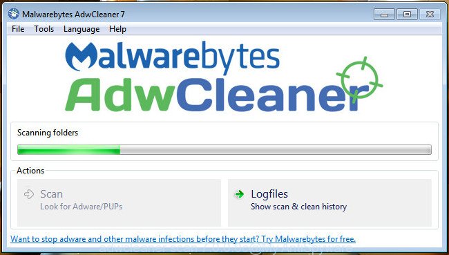 AdwCleaner For Windows oppdage kaprer som forårsaker myplaycity søk webside skal vises 