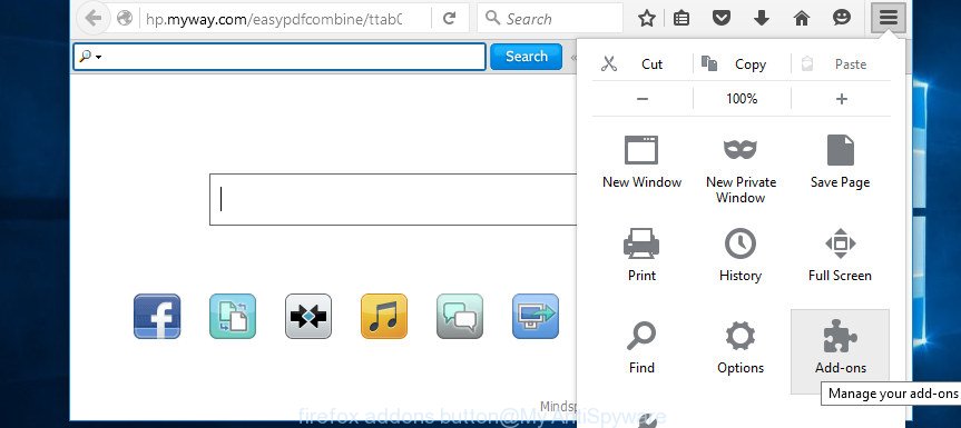 firefox, main menu