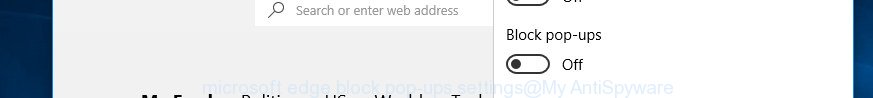 microsoft edge block pop-ups settings