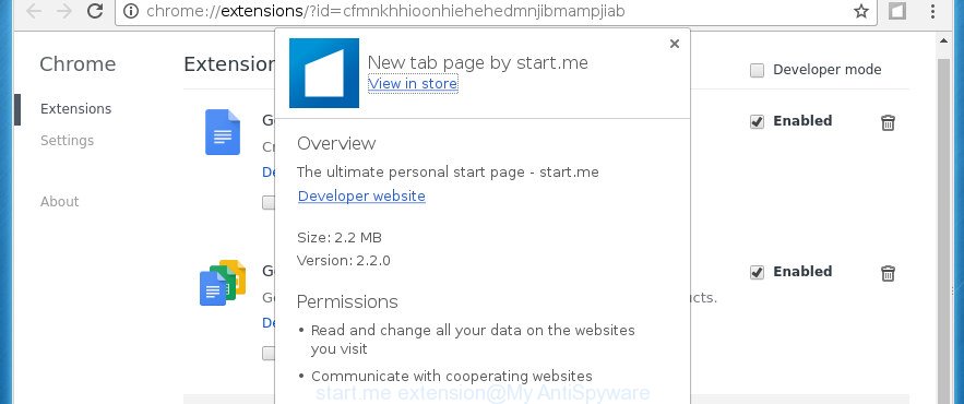 start.me extension