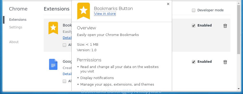 Bookmarks Button