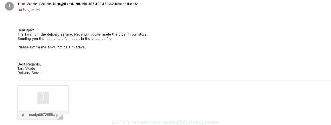 EMPTY ransomware spam