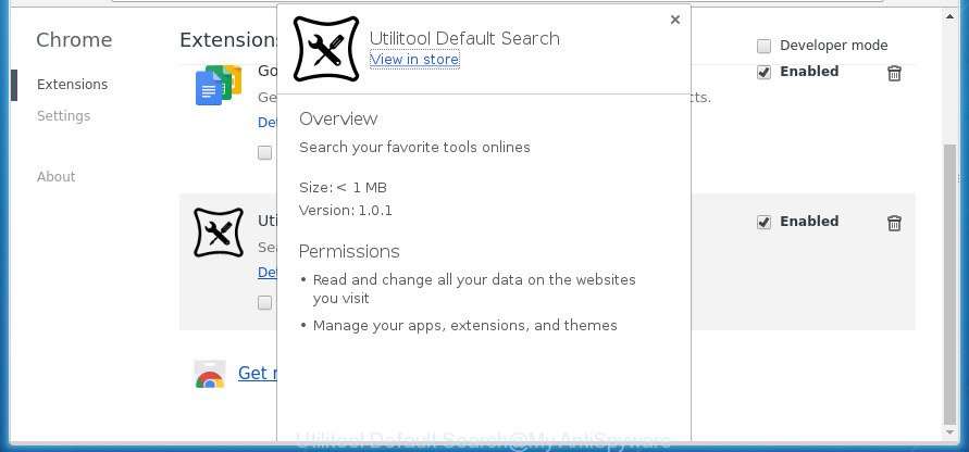 Utilitool Default Search