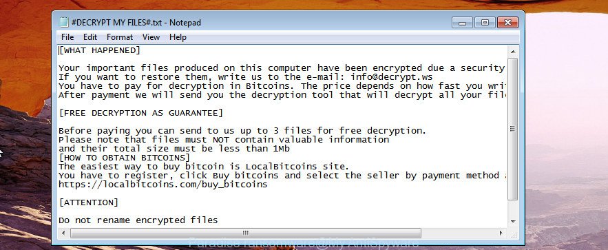 Paradise ransomware