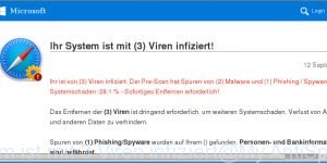 System ist mit (3) Viren infiziert