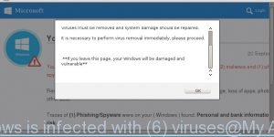 Your Windows is infected with (6) viruses