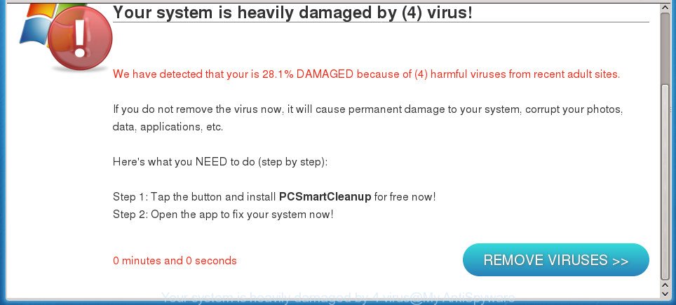 Your system is heavily damaged by 4 virus