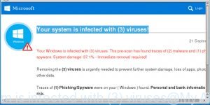 Your system is infected with (3) viruses