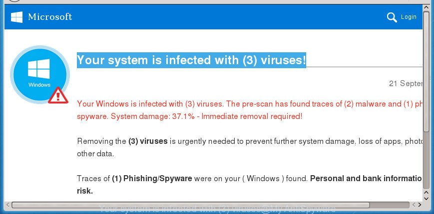 Your system is infected with (3) viruses