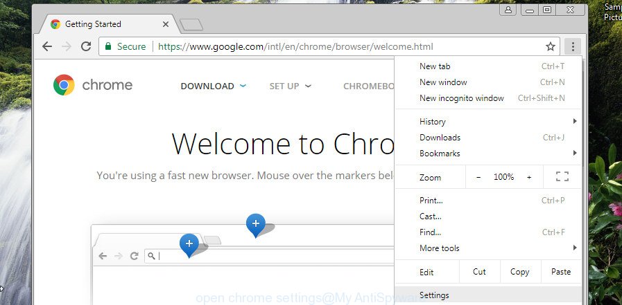open Chrome settings