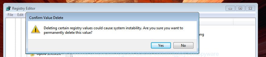 uninstall chrome extension regedit delete confirm