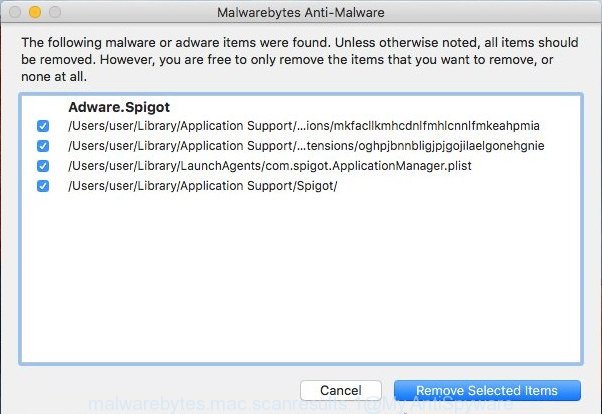 MalwareBytes AntiMalware for Mac OS - scan for adware is complete