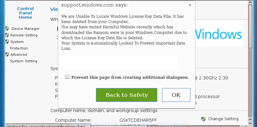 Windows Product Key Failure