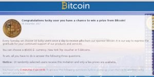 Bitcoin scam pop-up