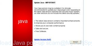 Download Java pop-up scam