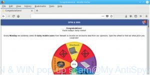 SPIN & WIN pop-up scam