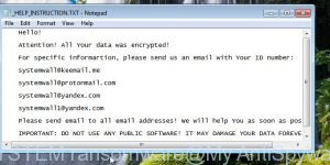 SYSTEM ransomware