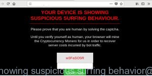 Your device is showing suspicious surfing behavior